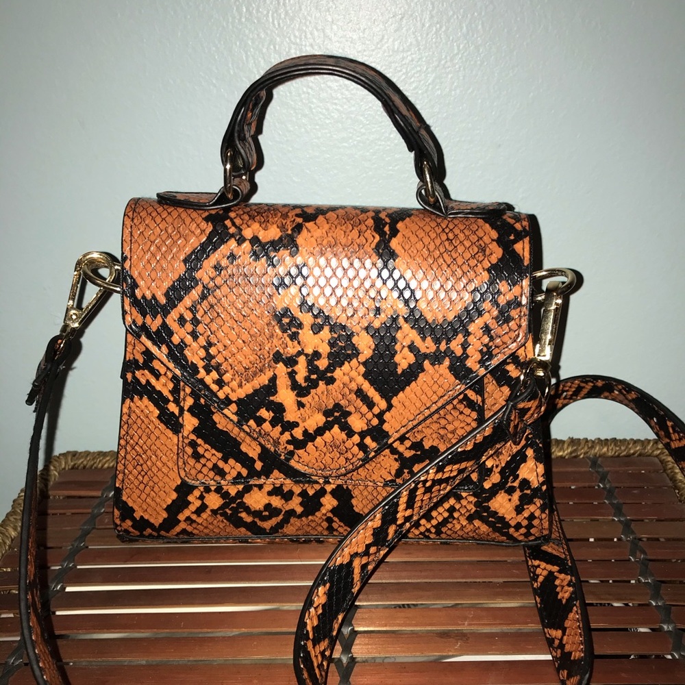 Snakeskin Pleather Mini Handbag